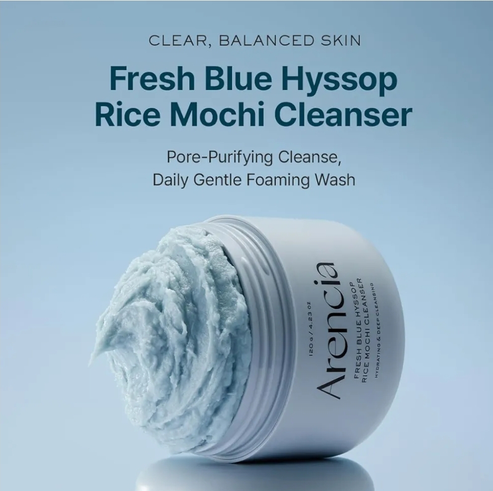Arencia Fresh Blue Hyssop Rice Mochi Cleanser