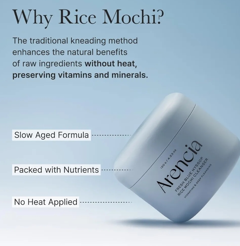 Arencia Fresh Blue Hyssop Rice Mochi Cleanser