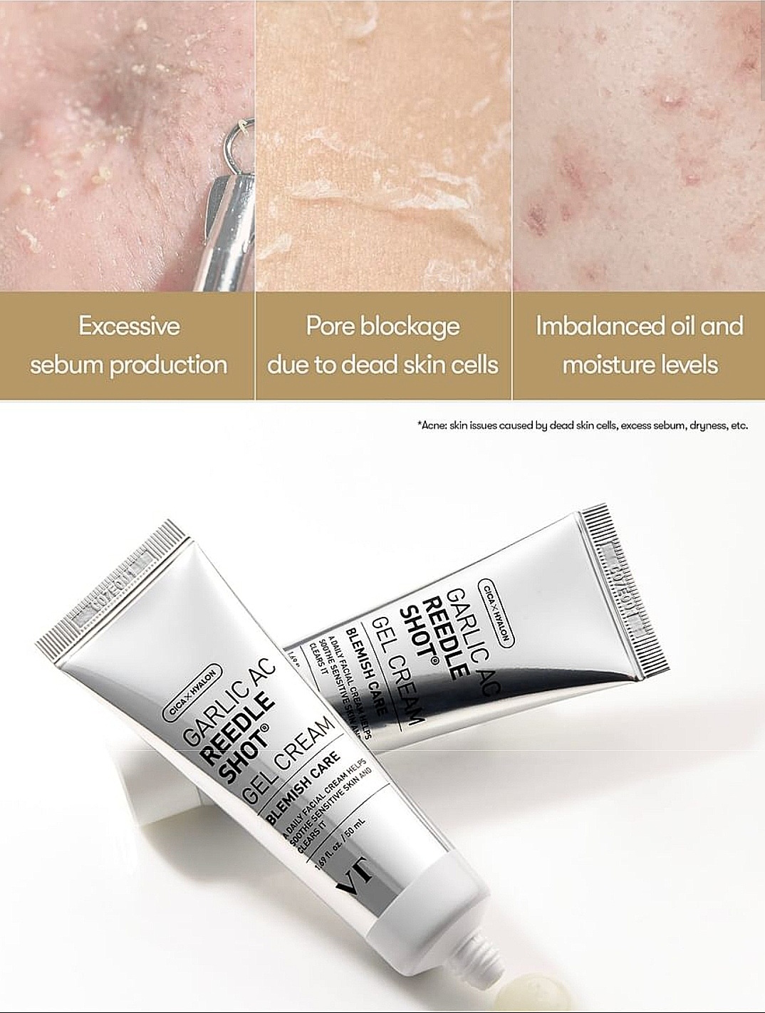 VT Garlic AC Reedle Shot Gel Cream 50ml