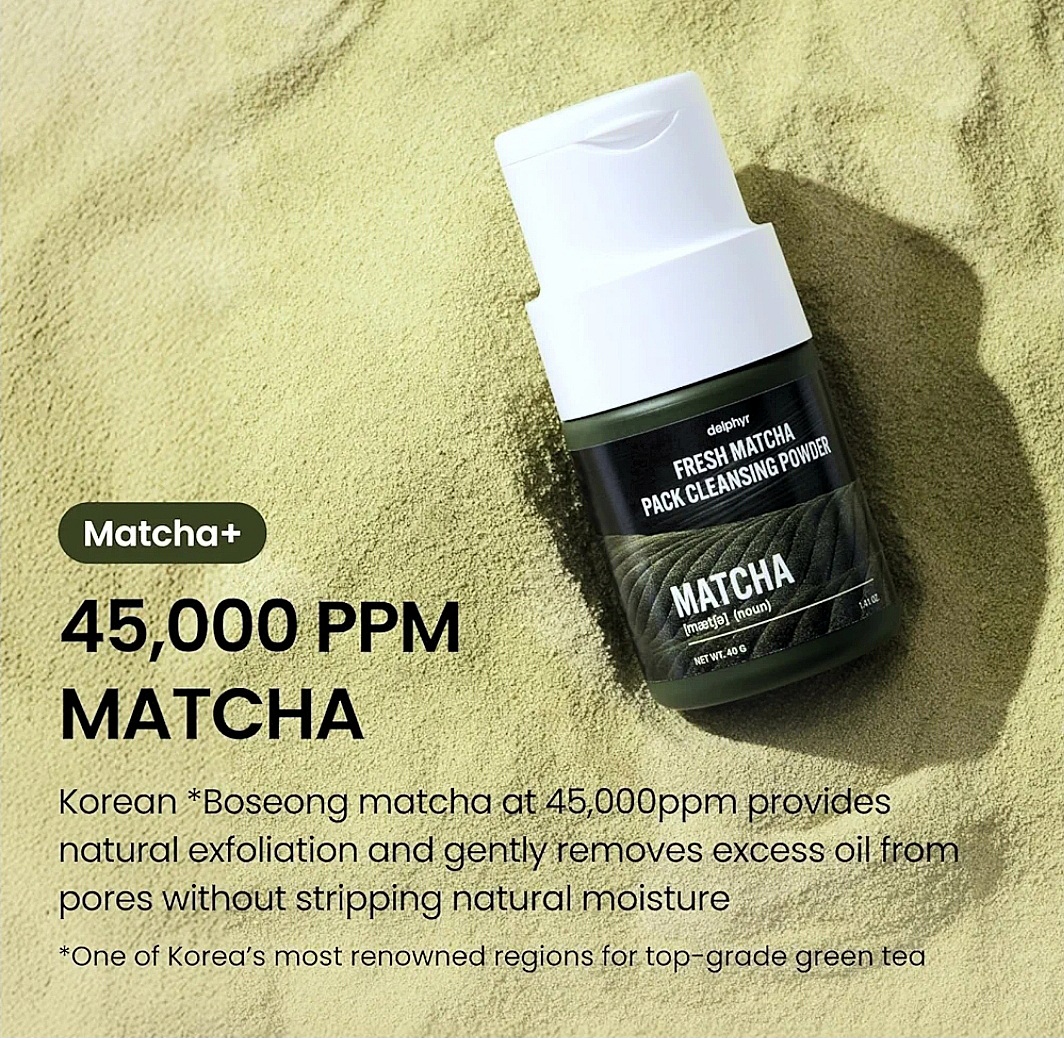 delphyr Fresh Matcha Pack Cleansing Powder 40g
