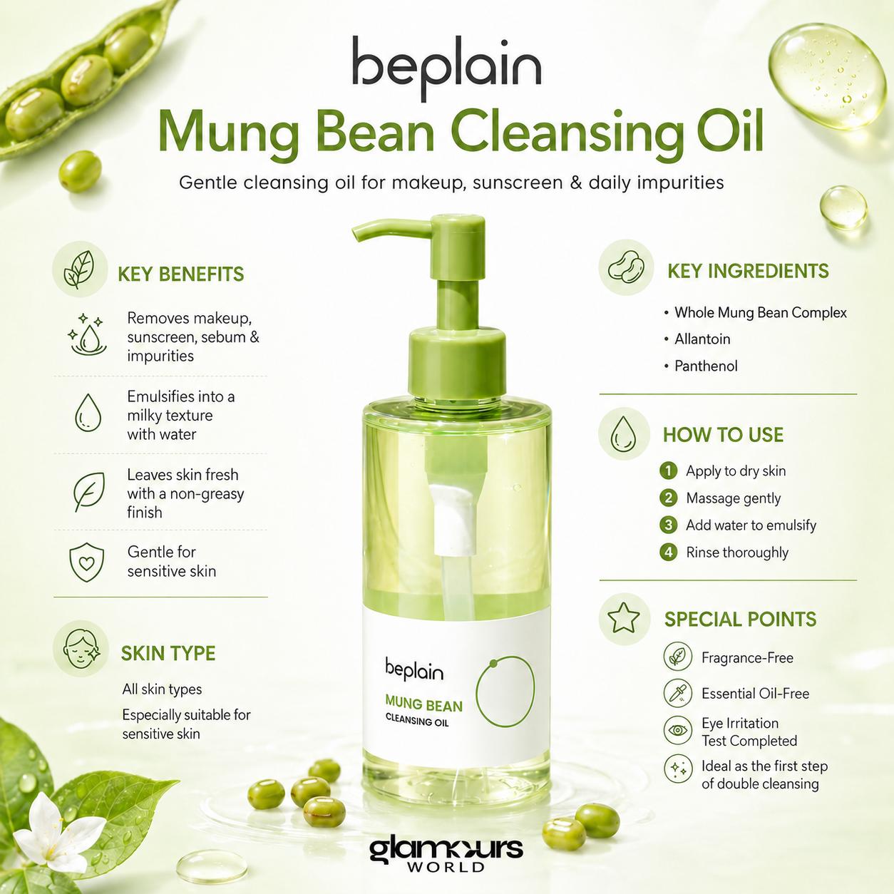 Beplain Mung Bean Cleansing Oil 200ml